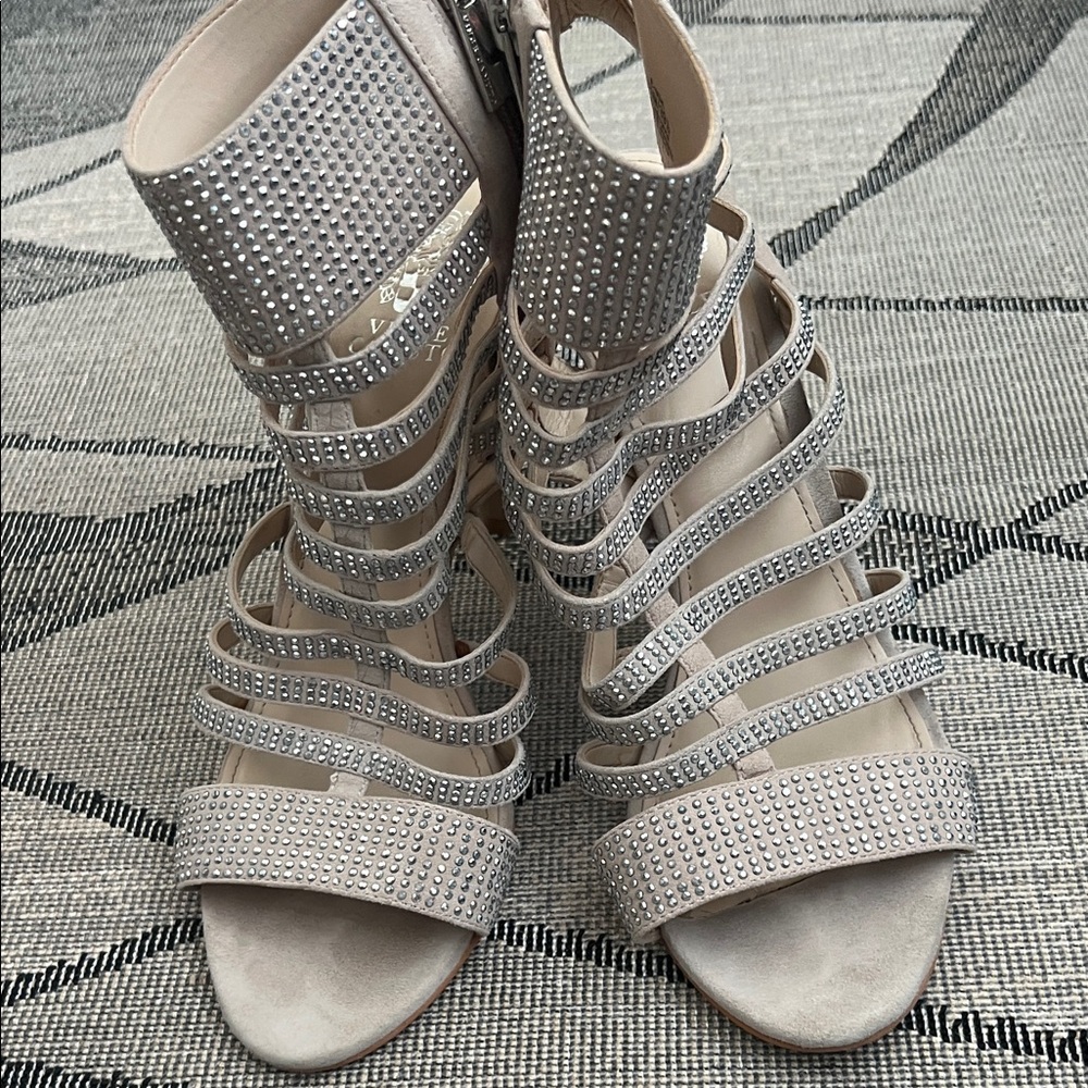 Vince Camuto Glittering Silver Gladiator Sandals